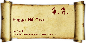 Hogya Nóra névjegykártya